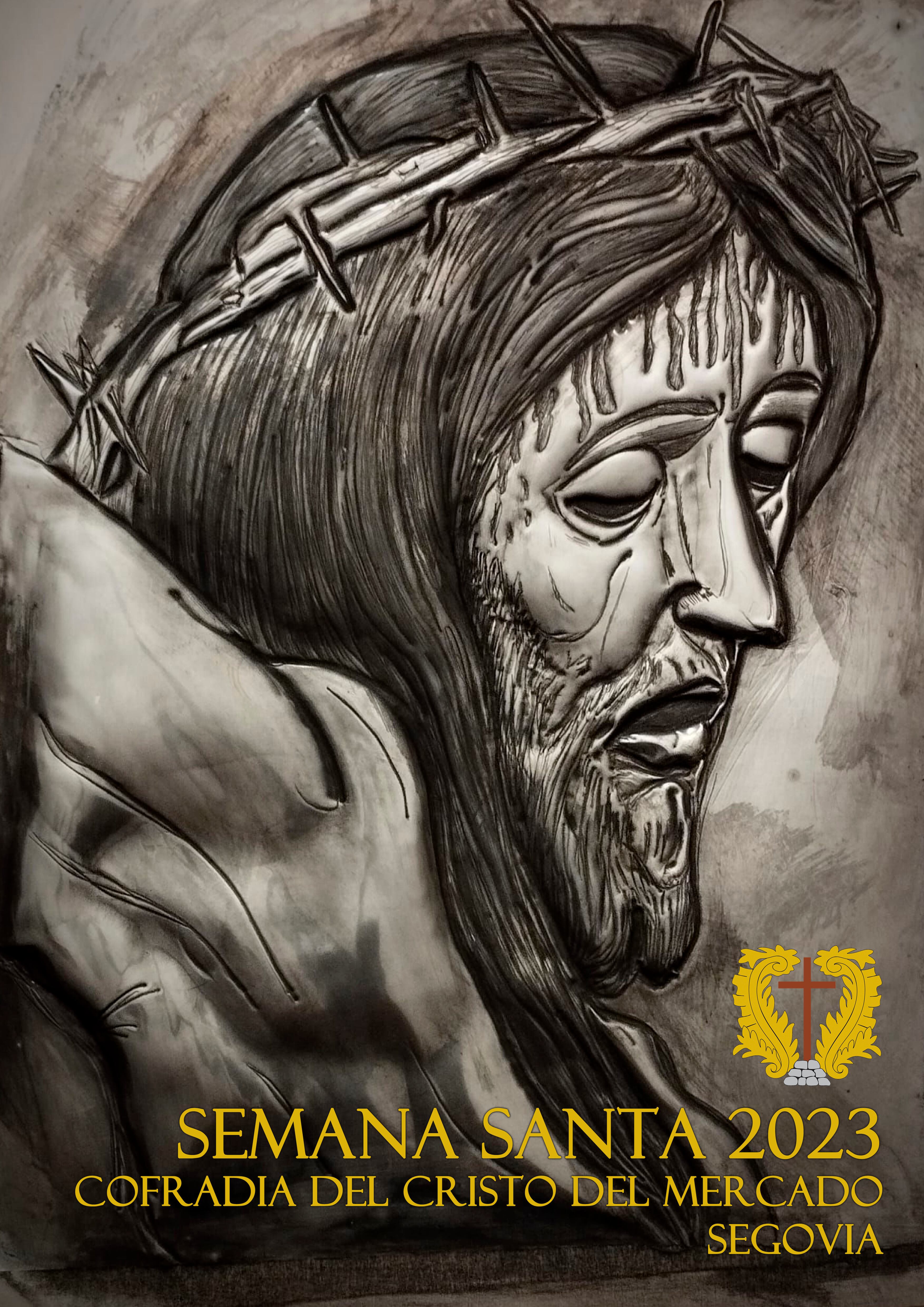 Un grabado de Jesús de la Cruz en el cartel del Cristo del Mercado para la Semana Santa