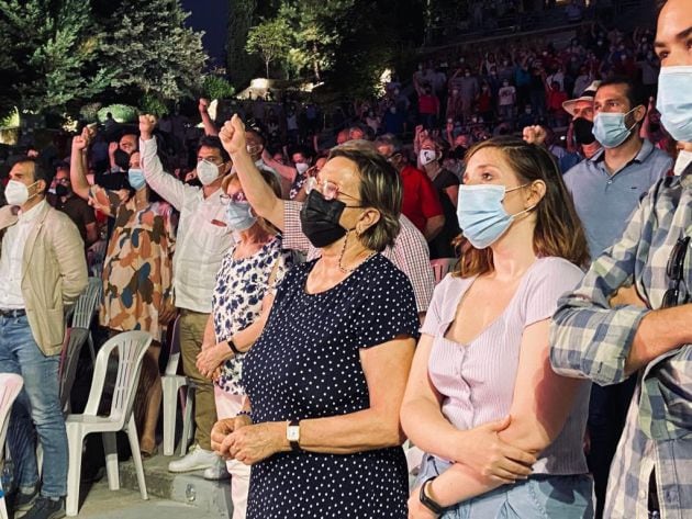 La viuda de Julio Anguita, Agustina Martín, en el acto