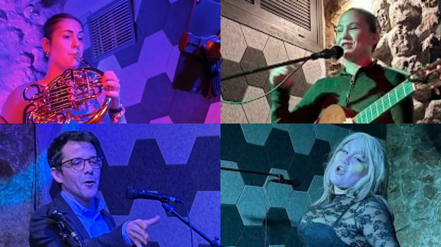 Distintas actuaciones en una de las sesiones mensuales de 'El micro colgao'.