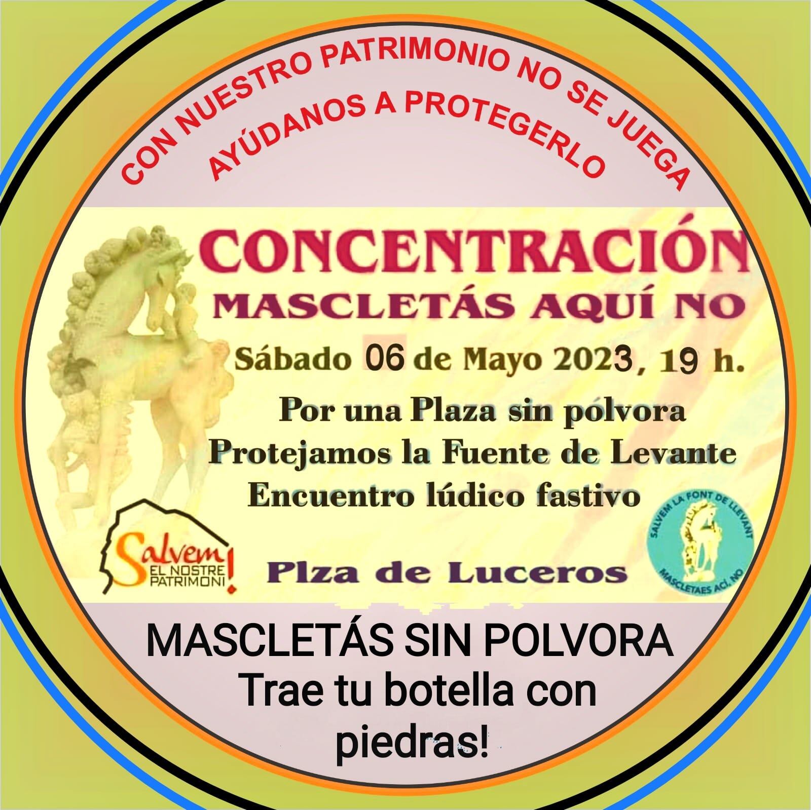 Cartel de la concentración convocada por la plataforma Salvem El Nostre Patrimoni