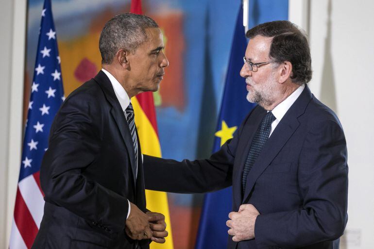 El presidente del Gobierno en funciones, Mariano Rajoy, junto al presidente de EEUU, Barack Obama.