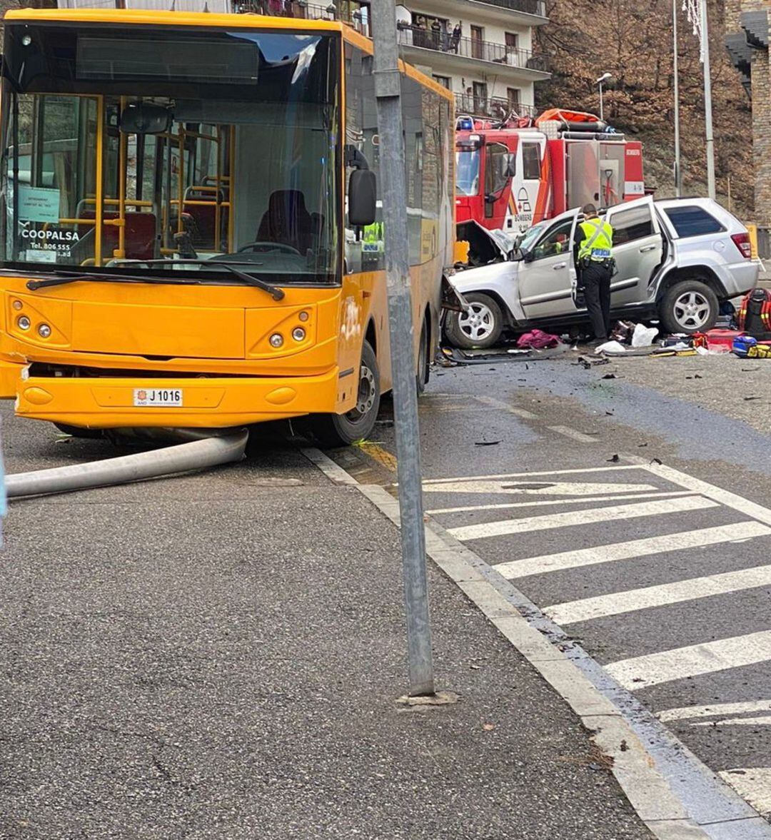 Imatge de l'accident a la cruïlla de Sispony