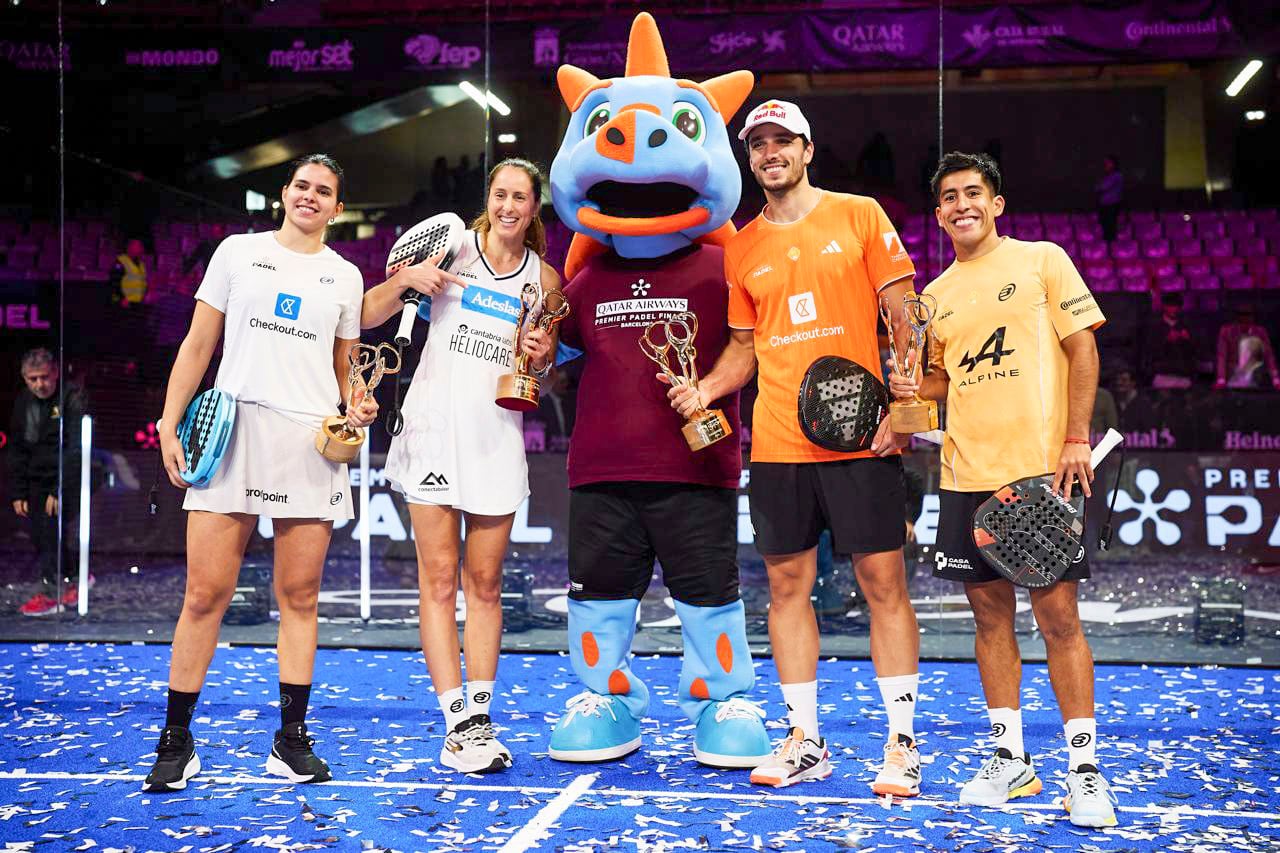 GIJÓN, 08/03/2026.- La pareja formada por el español Alejandro Galán y el argentino Federico Chingotto se proclamó campeona del torneo Gijón Premier Padel P2 al derrotar en la final masculina a Arturo Coello y Agustín Tapia por 7-5 y 7-6, mientras que en la categoría femenina el título fue para Gemma Triay y Delfina Brea, que vencieron a Ariana Sánchez y Andrea Ustero por 6-4, 6-7 y 6-3. EFE/Premier Padel SÓLO USO EDITORIAL/SOLO USO PERMITIDO PARA ILUSTRAR LA NOTICIA QUE APARECE EN EL PIE DE FOTO (CRÉDITO OBLIGATORIO)