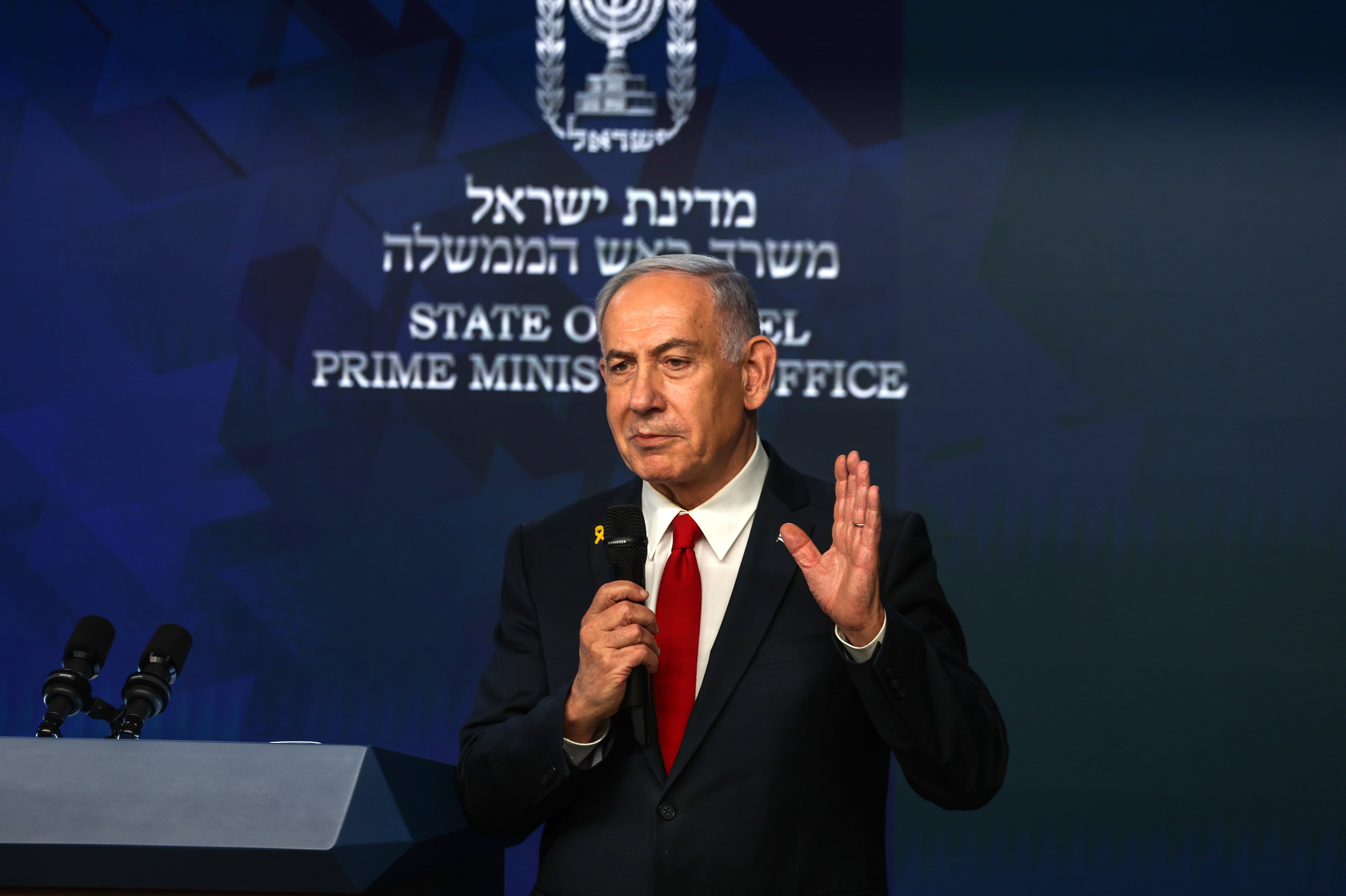 El primer ministro israelí, Benjamín Netanyahu, durante una rueda de prensa en mayo.