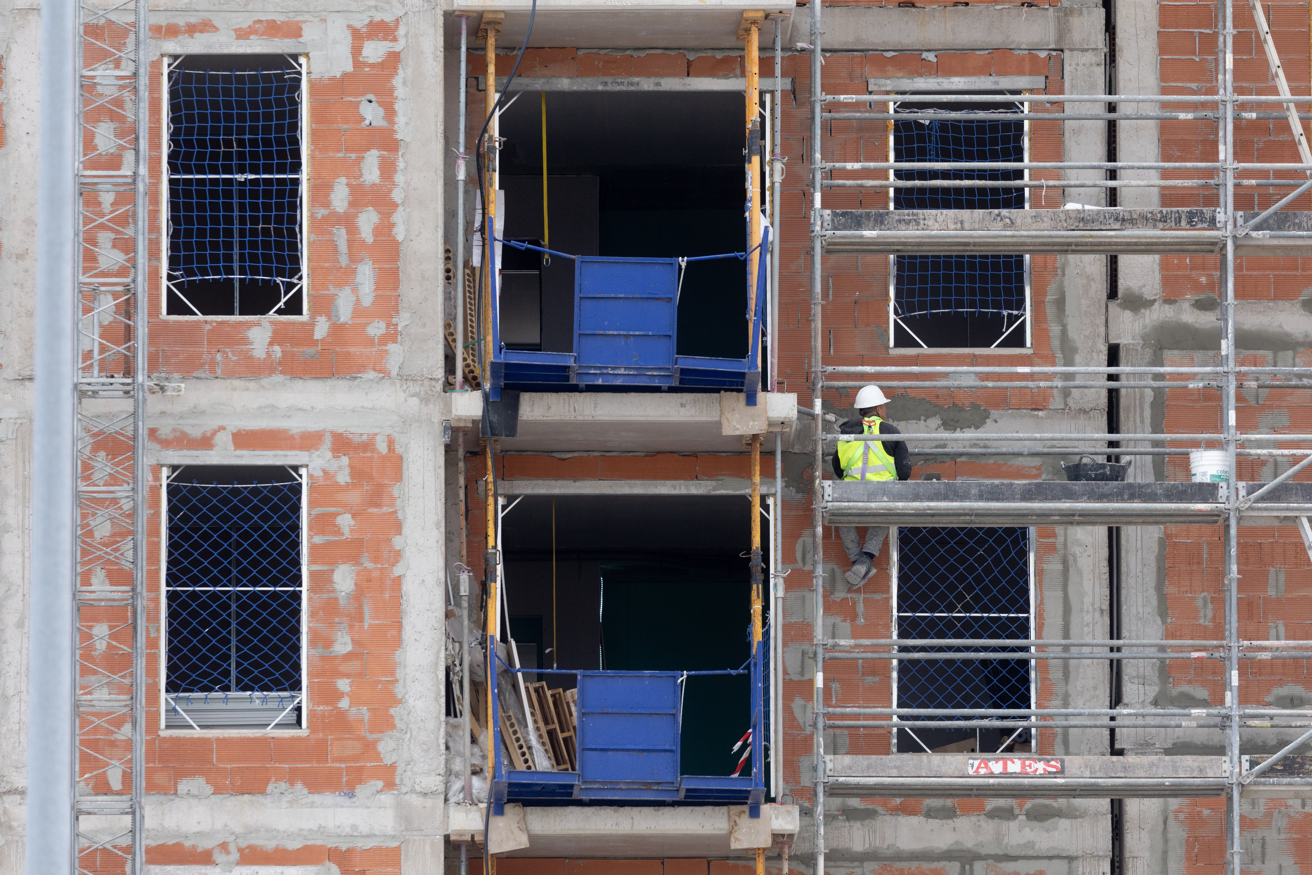 Bloque de viviendas en construcción en Madrid.