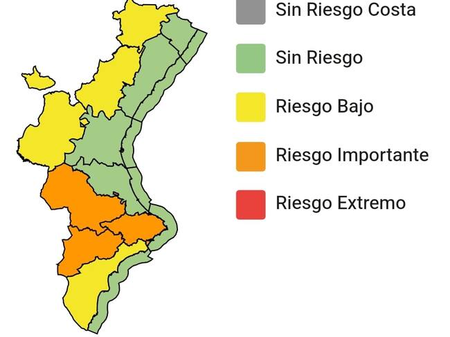 Avisos para este martes. Fuente: GVA 112 CV