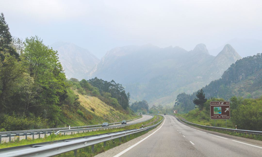 Una carretera de Asturias.