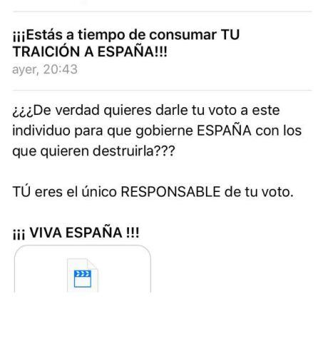 Correo electrónico anónimo enviado a sus señorías