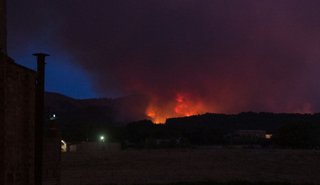 Imatge de l'incendi de Santa Coloma de Queralt