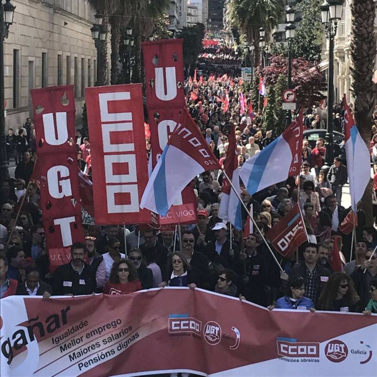 UGT y CC.OO. se manifestarán de forma conjunta el 1 de mayo en Vigo para reclamar la subida salarial y la reducción de jornada