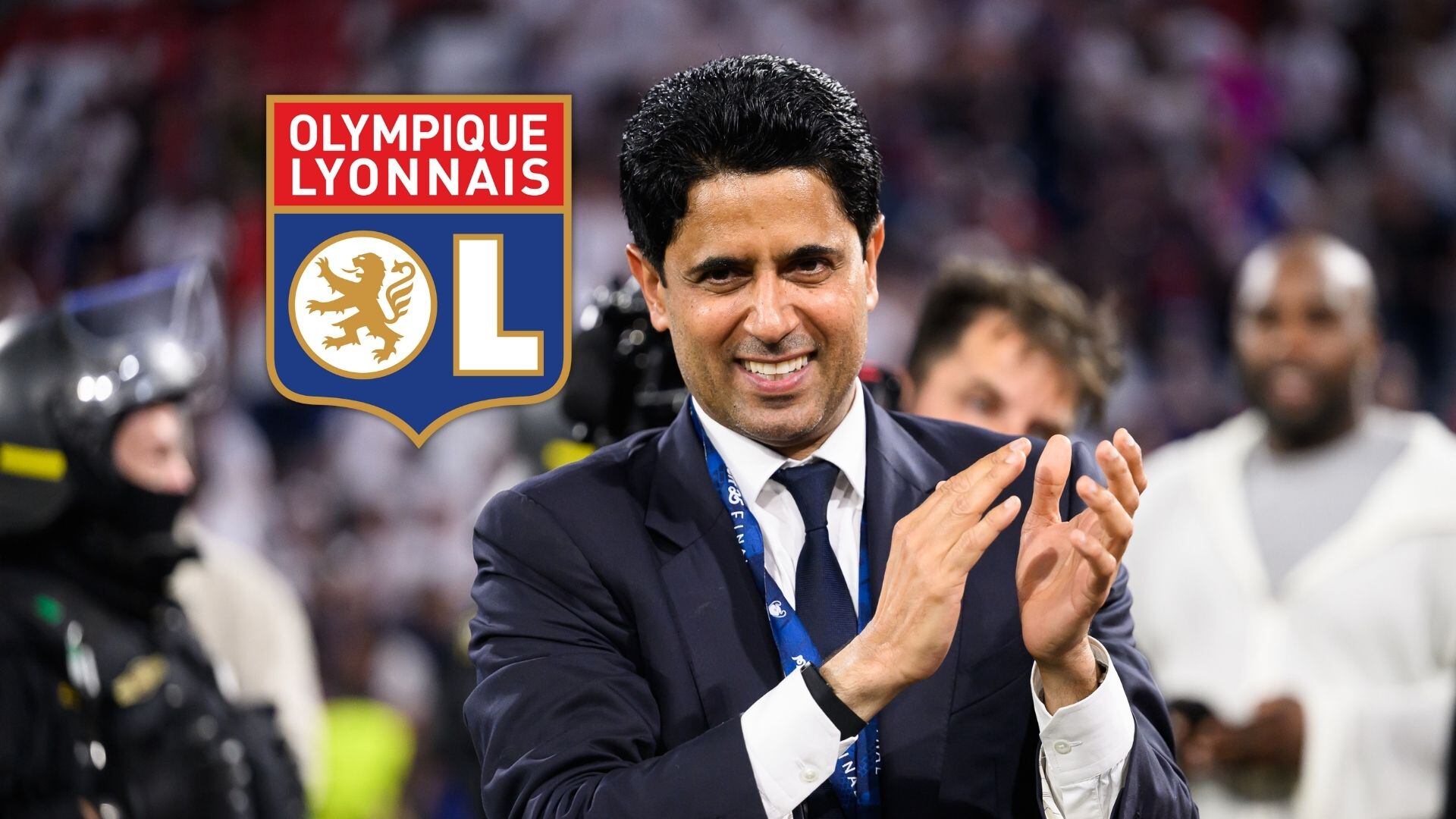 Nasser Al-Khelaïfi celebrando la Champions League 24/25
