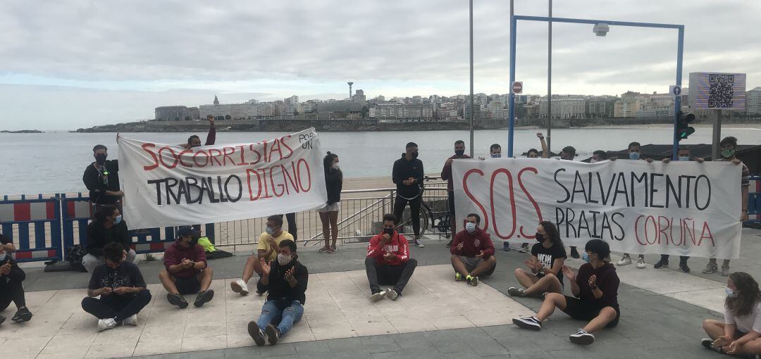 Socorristas de A Coruña en huelga