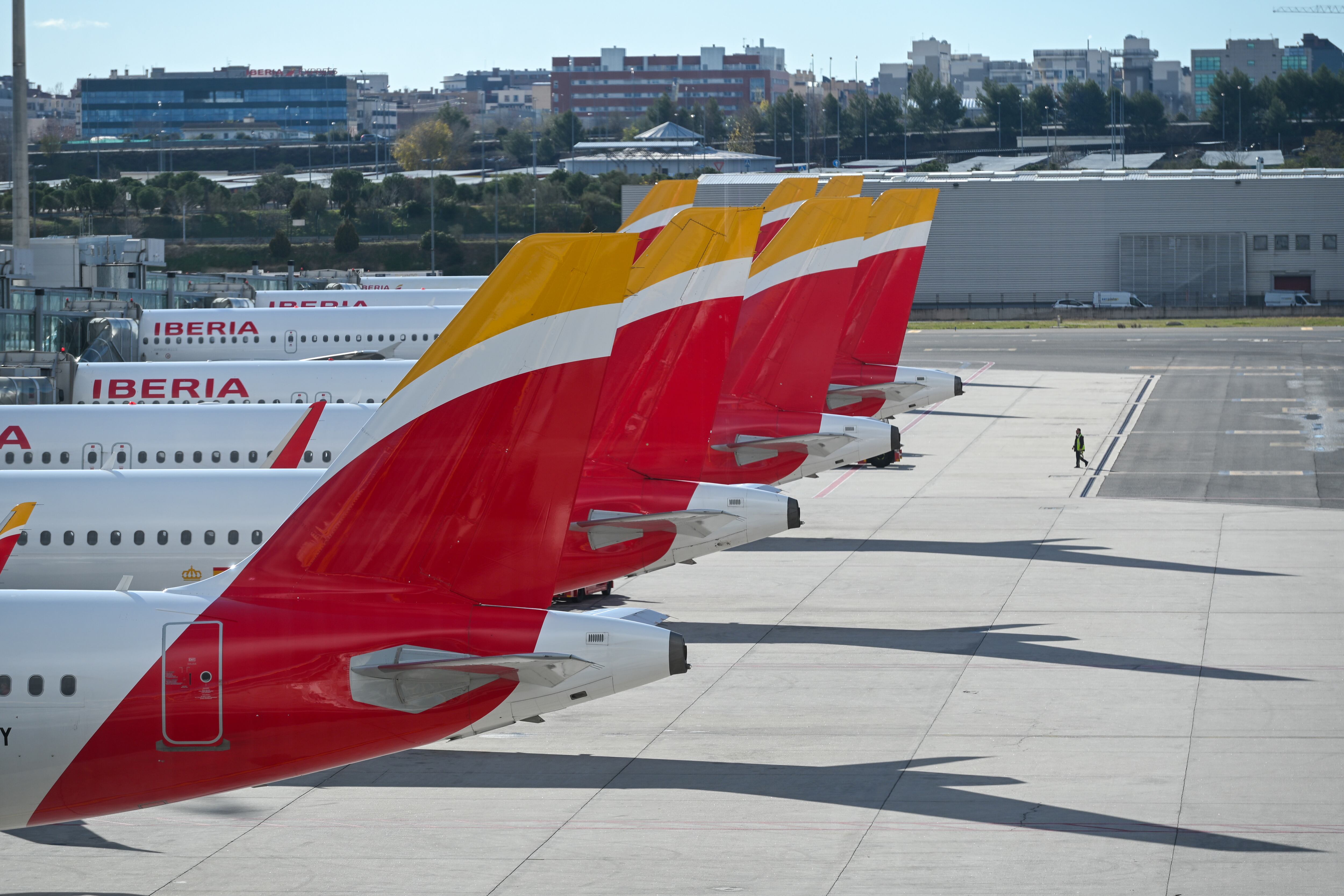 Aeronaves de Iberia estacionadas.