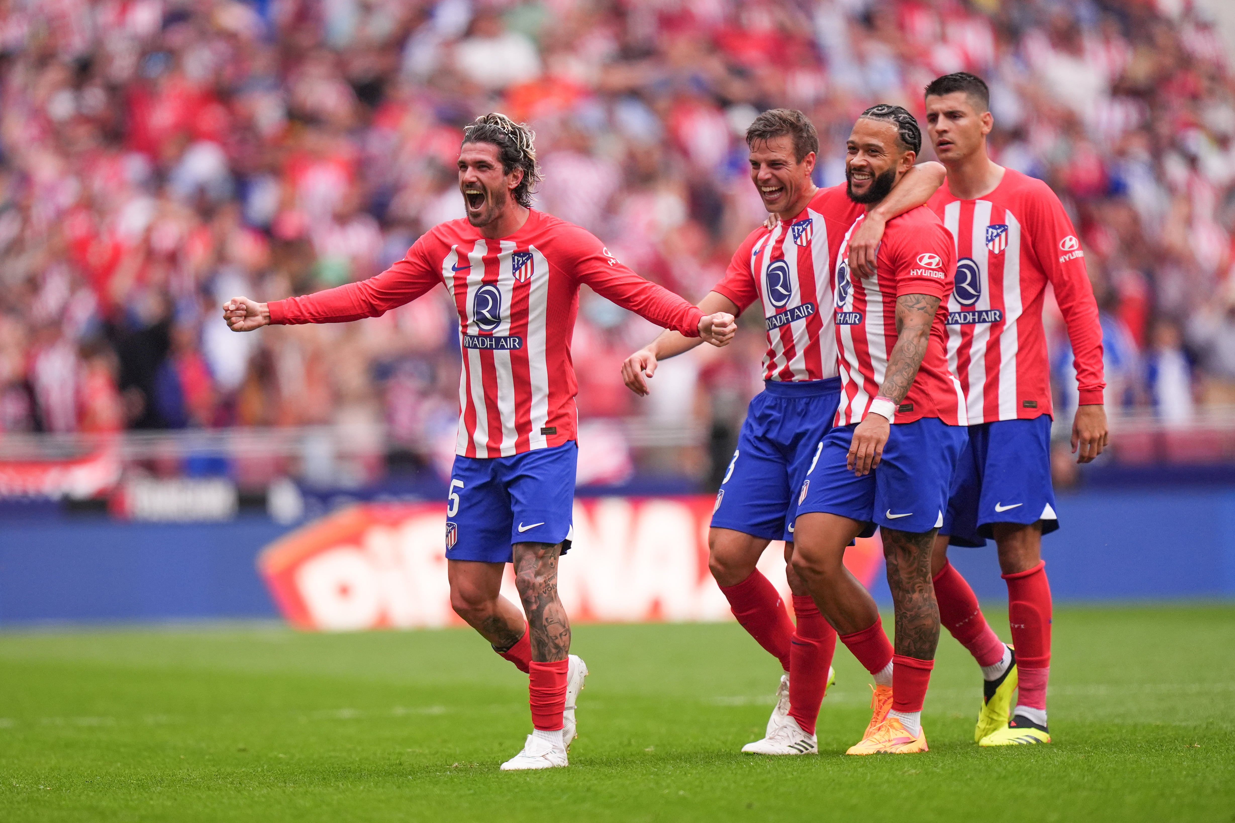 MADRID, SPAIN - MAY 12: Rodrigo De Paul del Atlético Madrid celebrando el gol ante el Celta de Vigo (Photo by Angel Martinez/Getty Images)