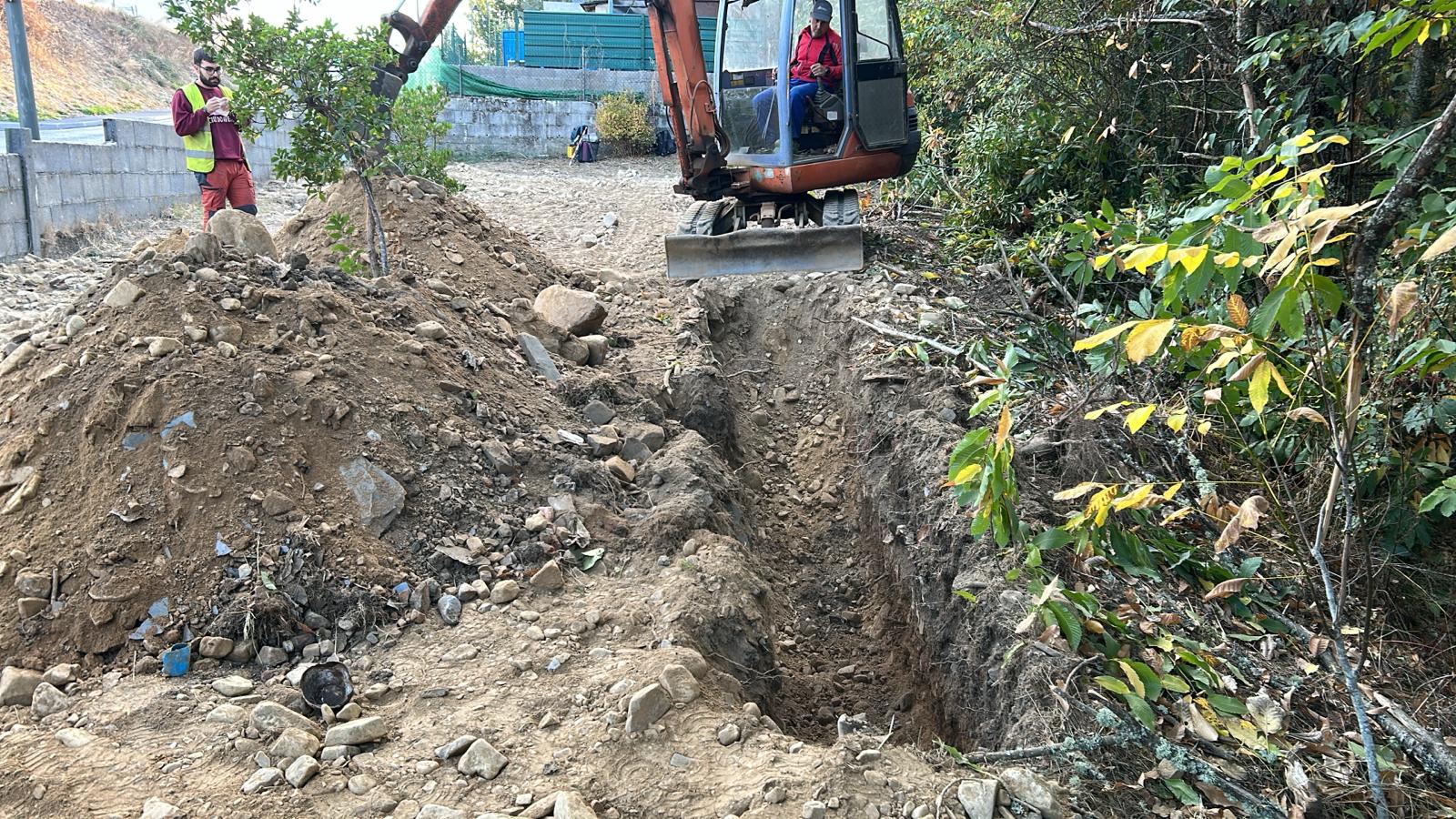 Momento de los trabajos de las fosas