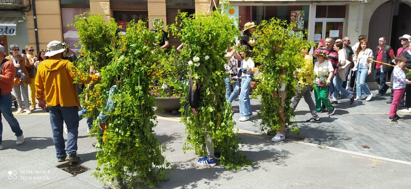 Varios 'maios' llegando a la plaza Mayor