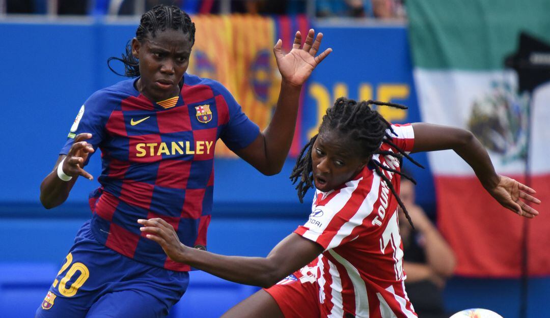 Un momento de un reciente Barcelona-Atlético de Madrid femenino