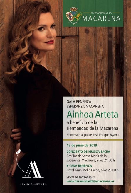 Cartel de la cita benéfica que protagonizará la soprano Ainhoa Arteta