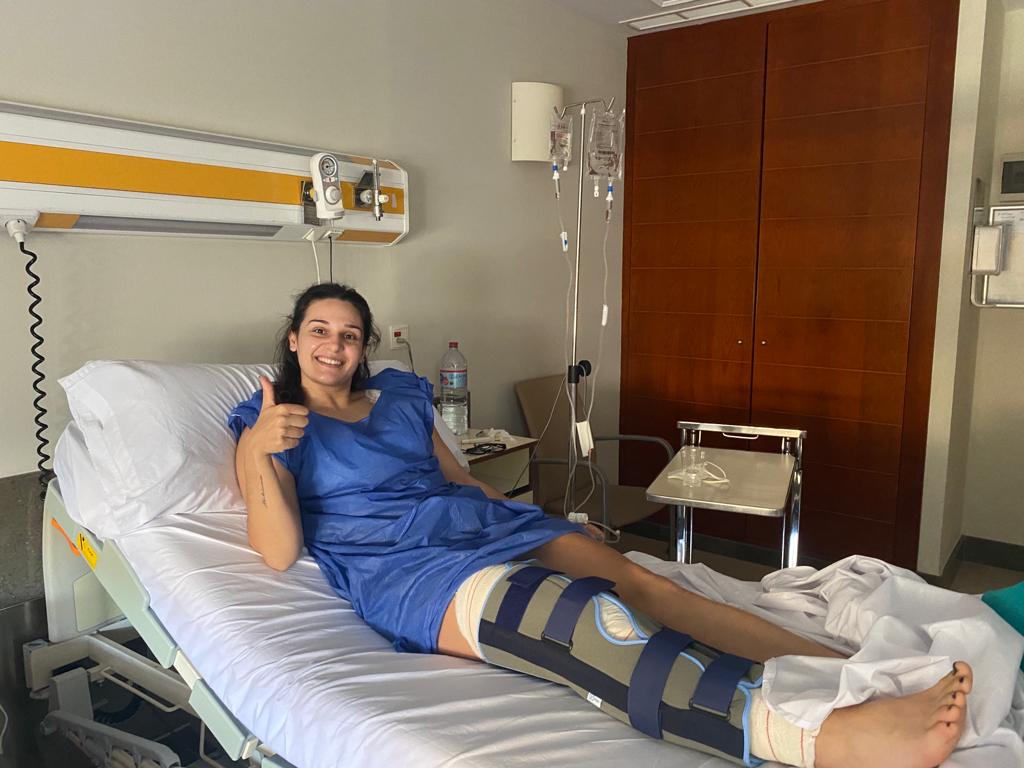 La jugadora del Costa del Sol Málaga Sara Bravo fue operada de una lesión de menisco