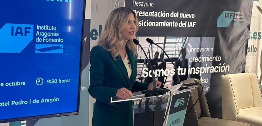 La vicepresidenta del Gobierno de Aragón, Mar Vaquero, durante el acto del IAF en Huesca