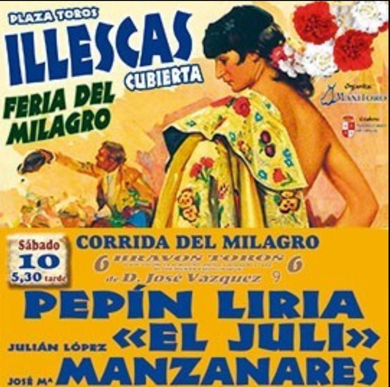 Cartel taurino de la Feria del Milagro de Illescas 2018