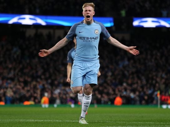 Kevin de Bruyne celebra su gol.