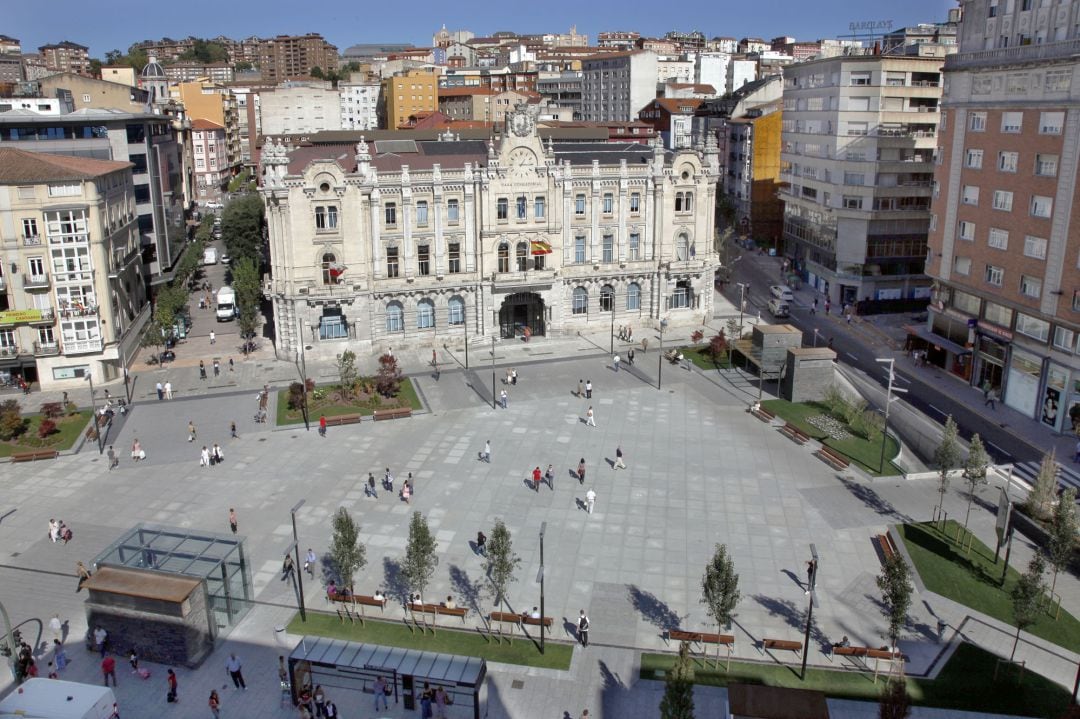 Panorámica de la Plaza del Ayuntamiento de Santander