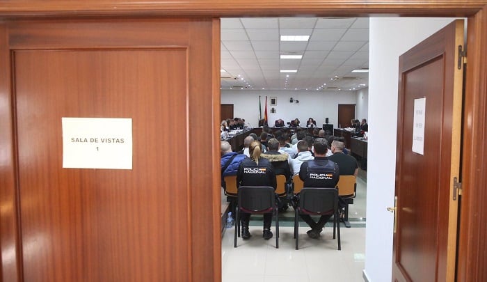 Sala de la Audiencia de Algeciras donde ha dado comienzo el macrojuicio contra el clan de Los Castañas