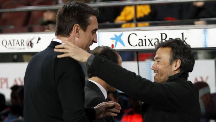 Luis Enrique y Neville, cara y cruz en el banquillo