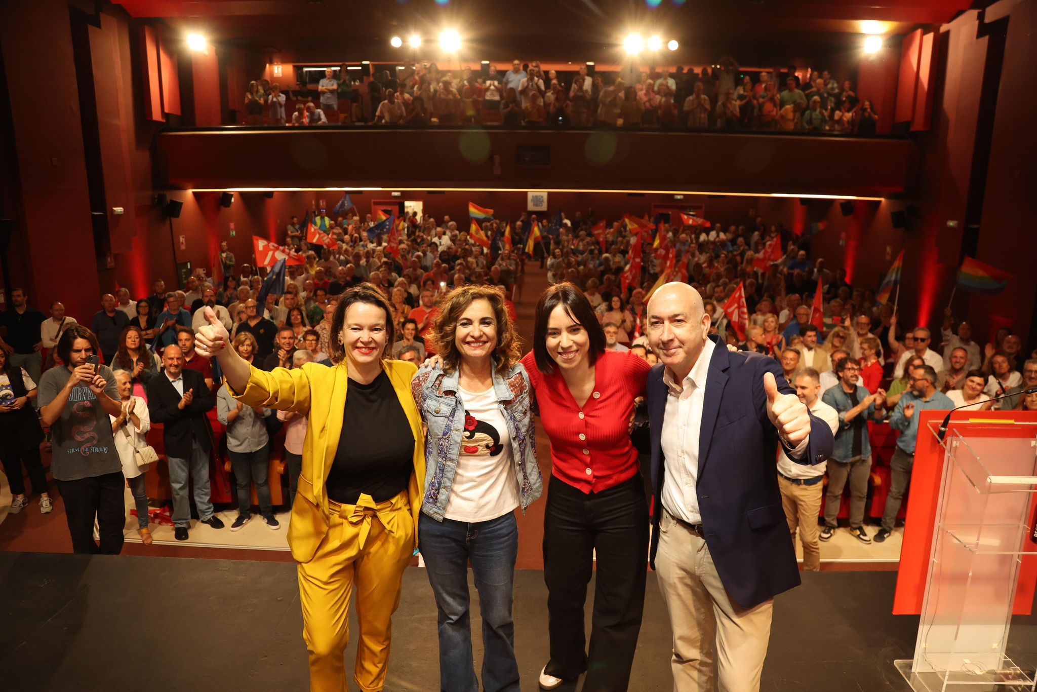 Diana Morant, María Jesús Montero, Leire Pajín y Alejandro Soler en Alicante