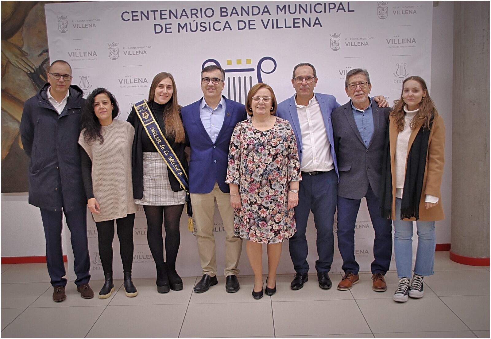 José Ferri junto con miembros de la Banda Municipal