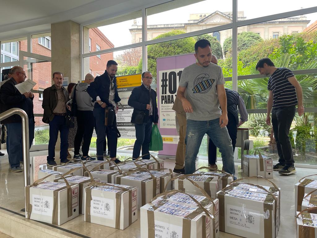 Las urnas para las elecciones municipales en Jaén en la Subdelegación del Gobierno