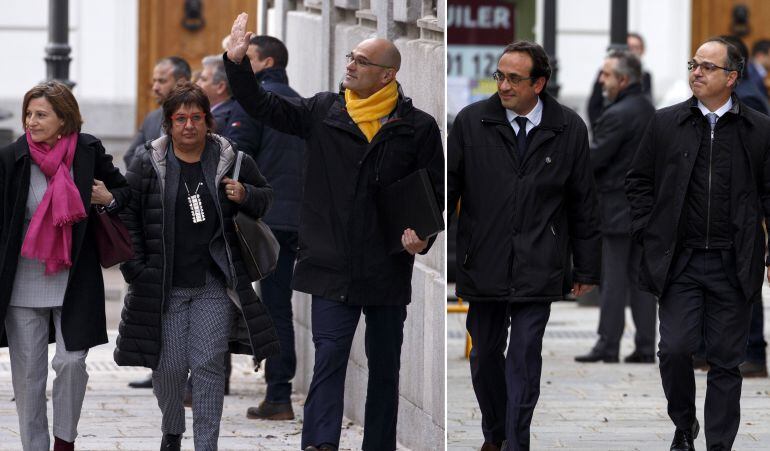 Forcadell, Bassas, Romeva, Rull i Turull en el seu últim dia de llibertat, abans de se empresonats pel Tribunal Suprem