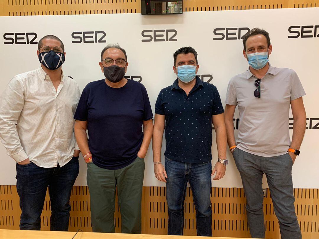 Jose Antonio Sánchez, Pepe Pallarés, Txema Almela y Jorge Fenor en los estudios de la Cadena SER en la Región de Murcia