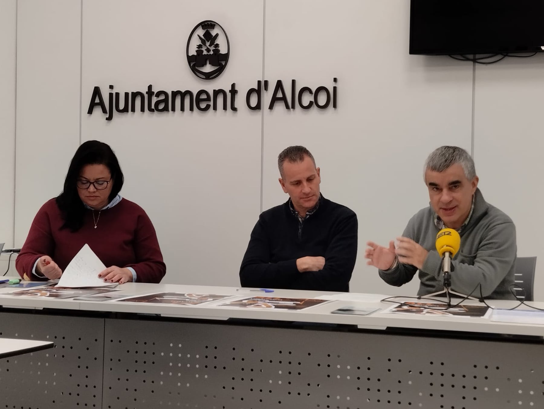 Mónica Cerdá, Alberto Belda y Paco Agulló, durante la rueda de prensa de presentación del XVIII All Star de la Liga Local XVI Memorial Quico Córcoles