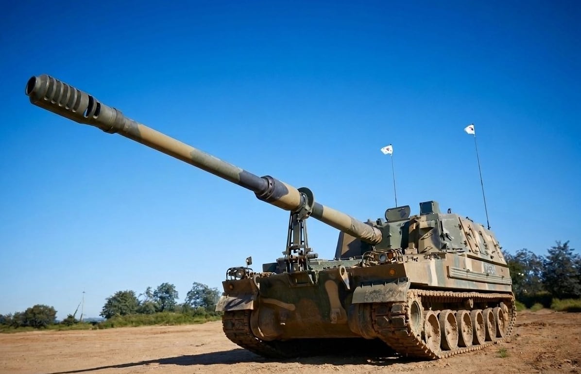 Un obús autopropulsado K9 de Hanwha