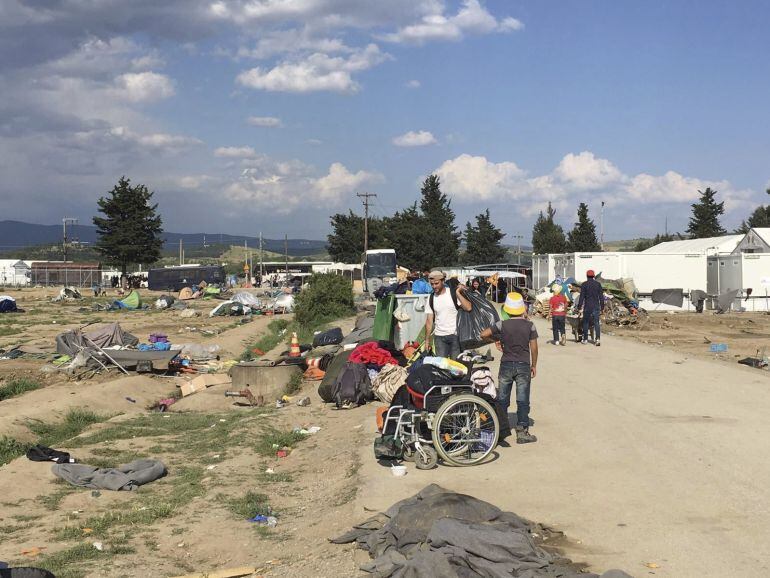 Refugiados en el campo de Idomeni