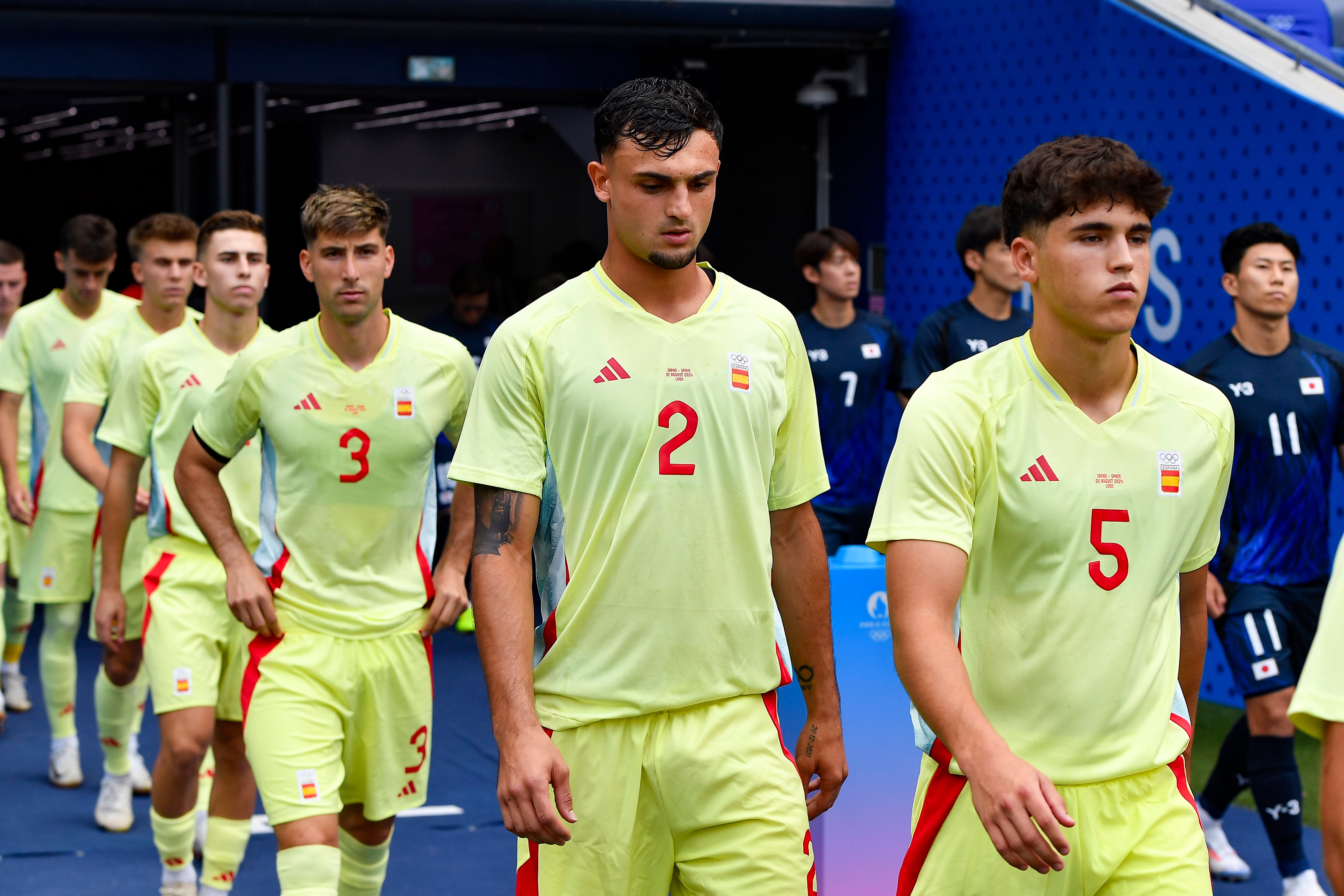 La selección española olímpica, antes de clasificarse para la final de los Juegos Olímpicos de París 2024