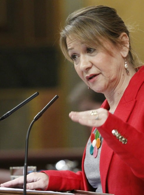 La diputada socialista Inmaculada Rodríguez Piñero, durante su intervención en la sesión de control al Gobierno