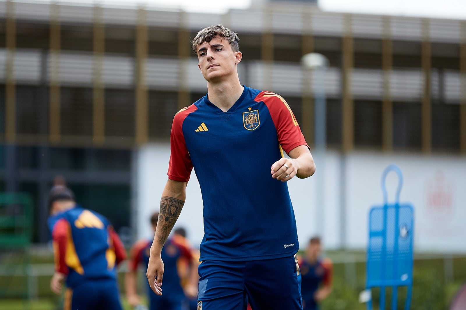 Francés, durante el entrenamiento con la selección absoluta