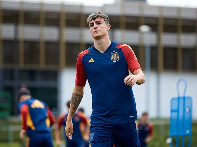 Francés, durante el entrenamiento con la selección absoluta
