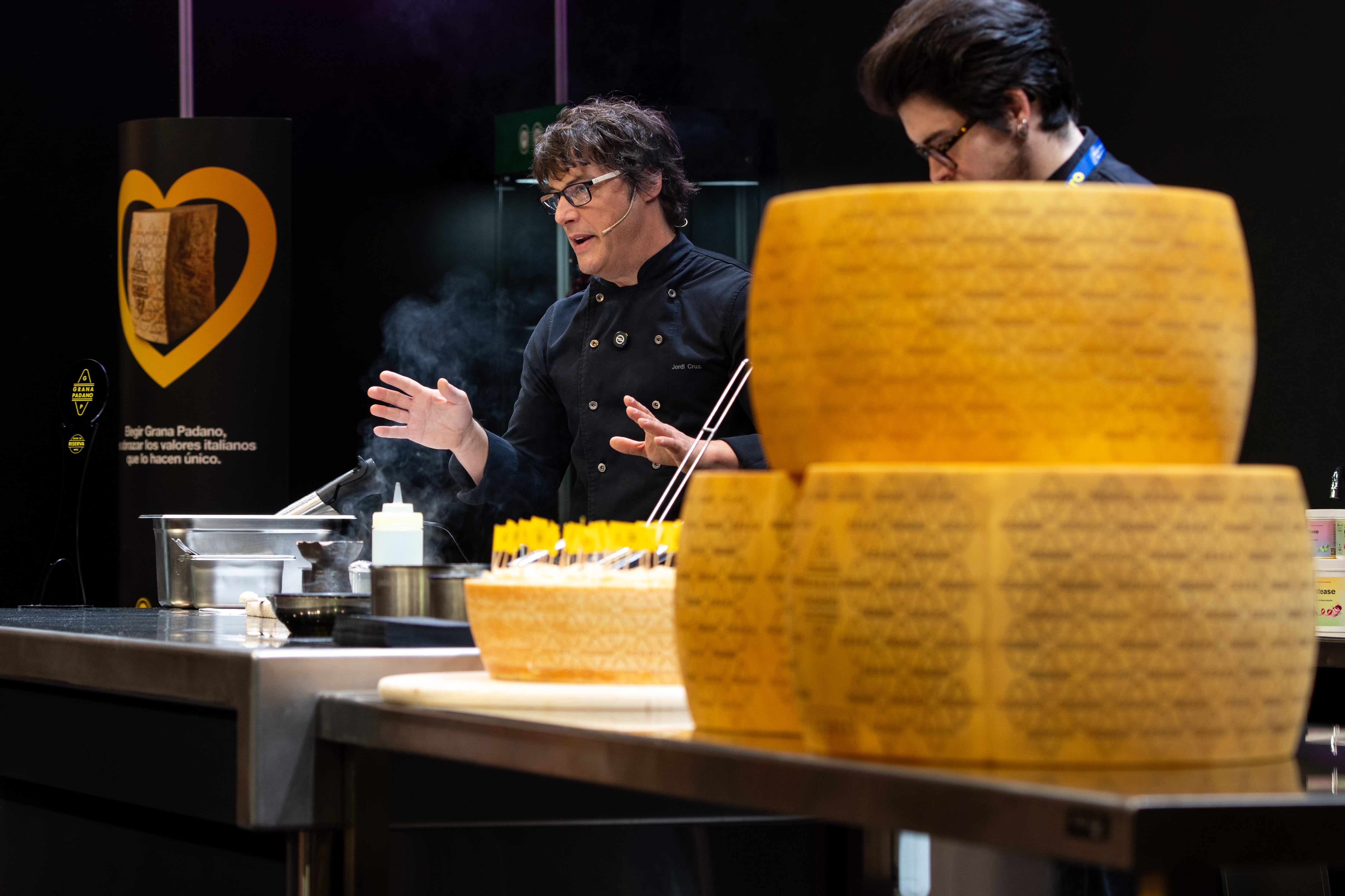 Jordi Cruz, durante su ponencia sobre el queso Grana Padano, en Madrid Fusión.