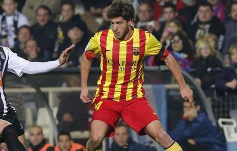 Sergi Roberto, durante un partido el pasado año con la camiseta de la senyera