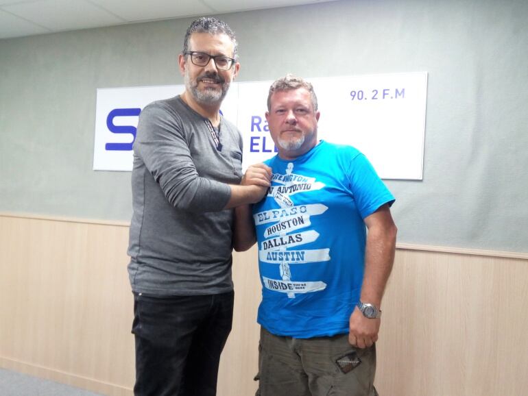 Pedro Megías Gómez y José Fco. Pérez Monzó en Radio Elda SER