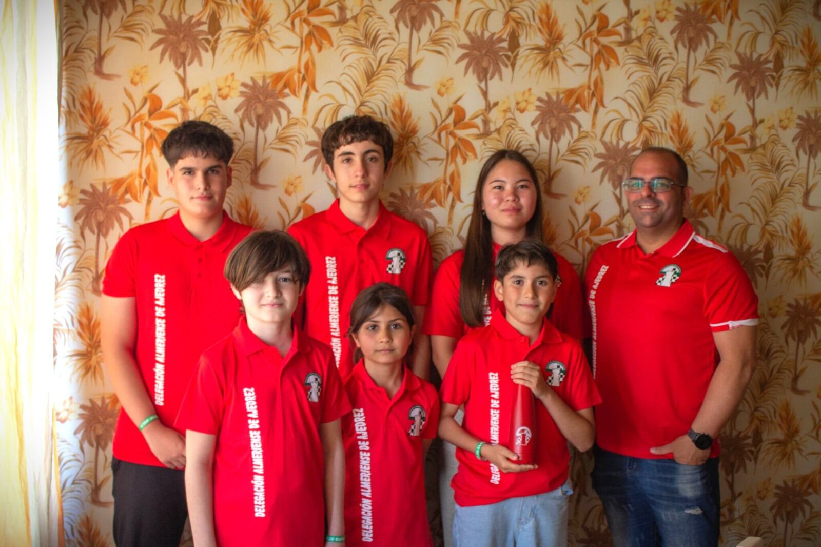 La selección de Almería en la Copa Escolar (se juega a 6 tableros) y el delegado es Javier Garrido.