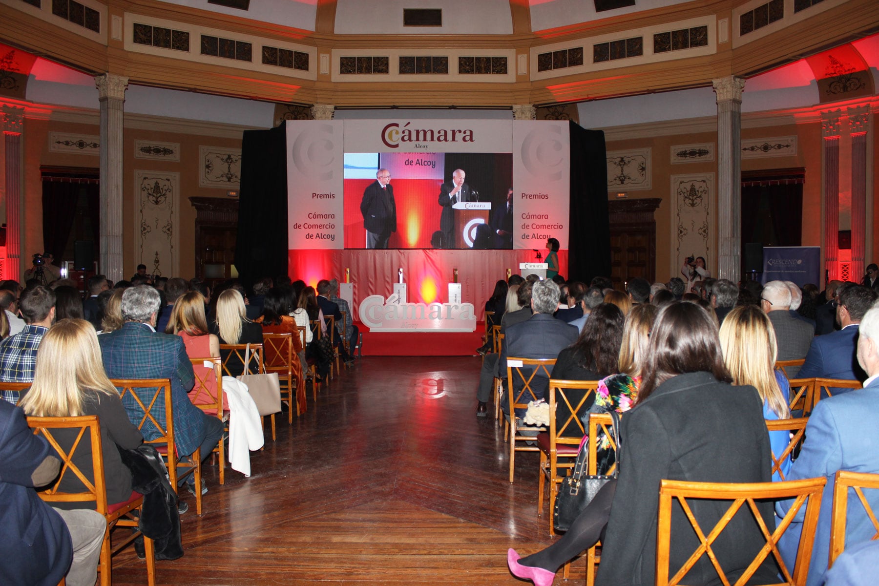 Instante en el acto de la Cámara de Comercio en el que se ha rendido homenaje a Enrique Rico, expresidente de la Cámara y recientemente fallecido