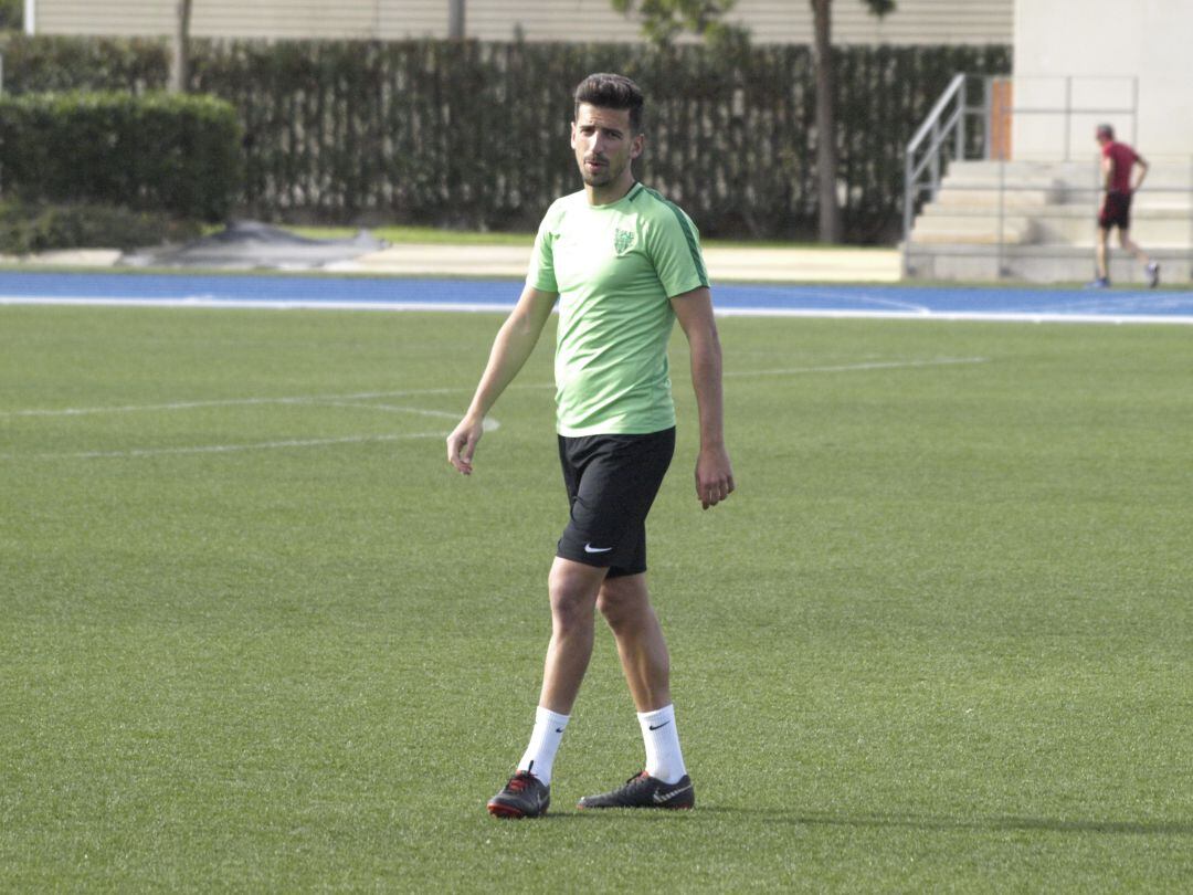 Juan Carlos Real en el entrenamiento de este miércoles.