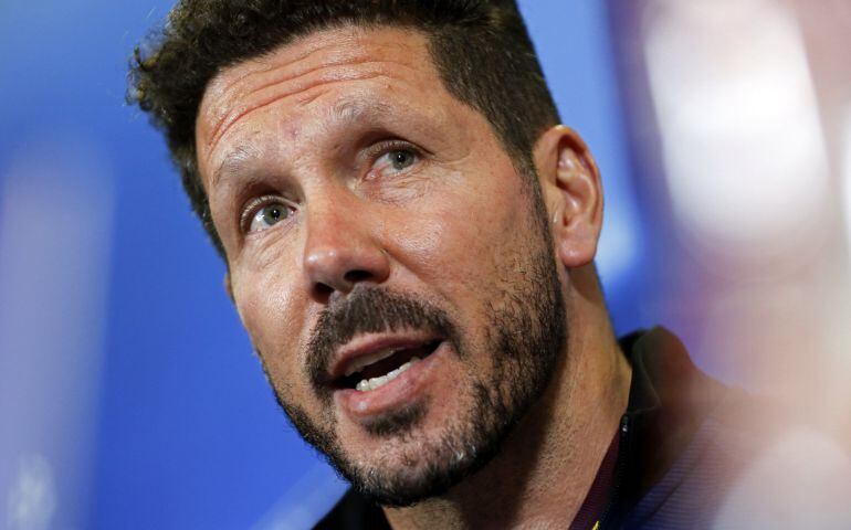 Diego Simeone, entrenador del Atlético de Madrid, en rueda de prensa