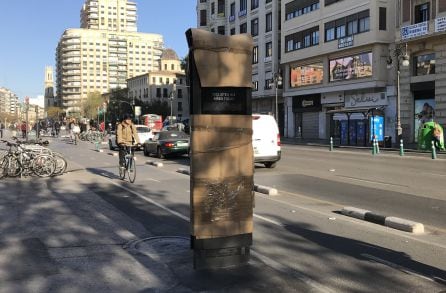 Contador de bicicletas de la calle Xàtiva de Valencia