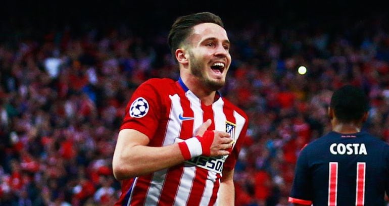 Saúl Ñíguez celebra su gol frente al Bayern